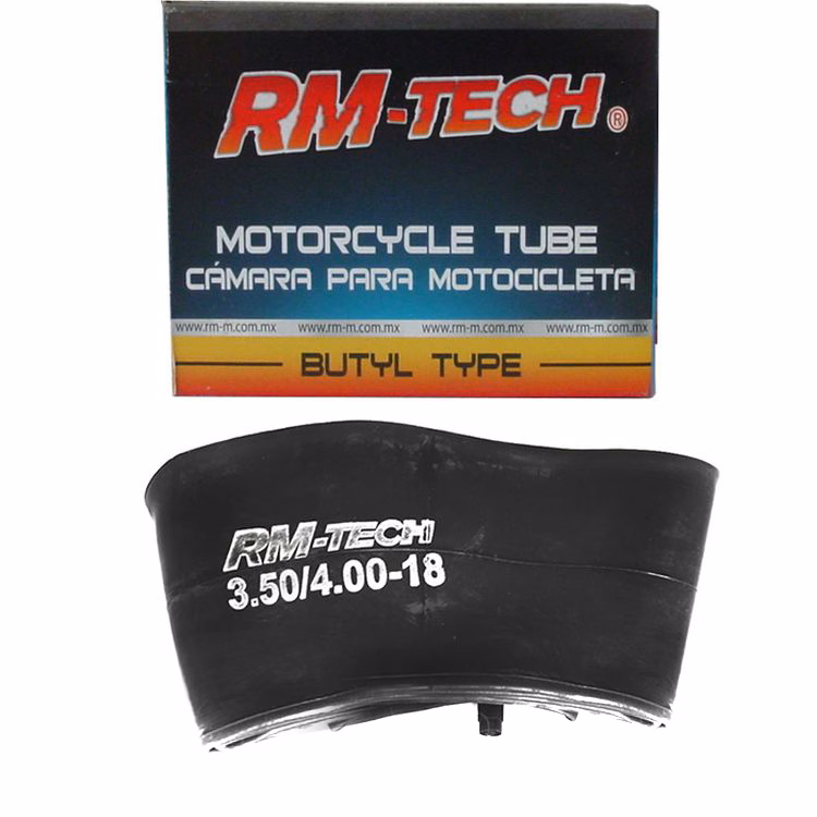 CAMARA DE BUTILO RMTECH PRES. EN CAJA 3.50/4.00-18 TR4 (VALVULA RECTA)