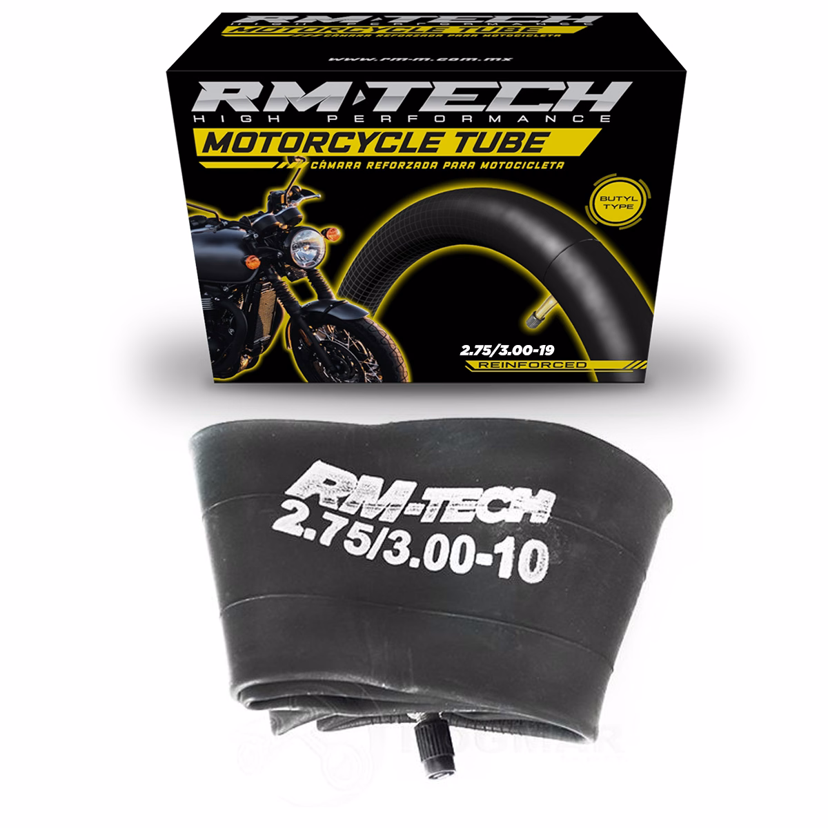 CAMARA DE BUTILO RMTECH PRES. EN CAJA 2.75/3.00-10 TR4 (VALVULA RECTA)