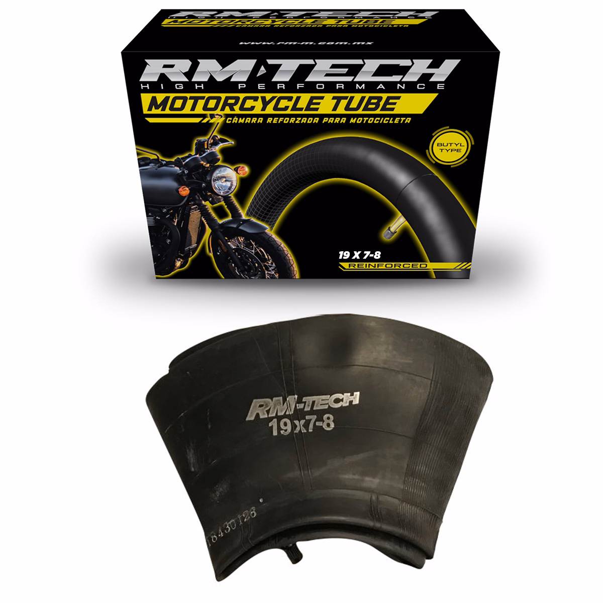 CAMARA DE BUTILO RMTECH PRES. EN CAJA 19X7-8 TR6 (VALVULA RECTA)