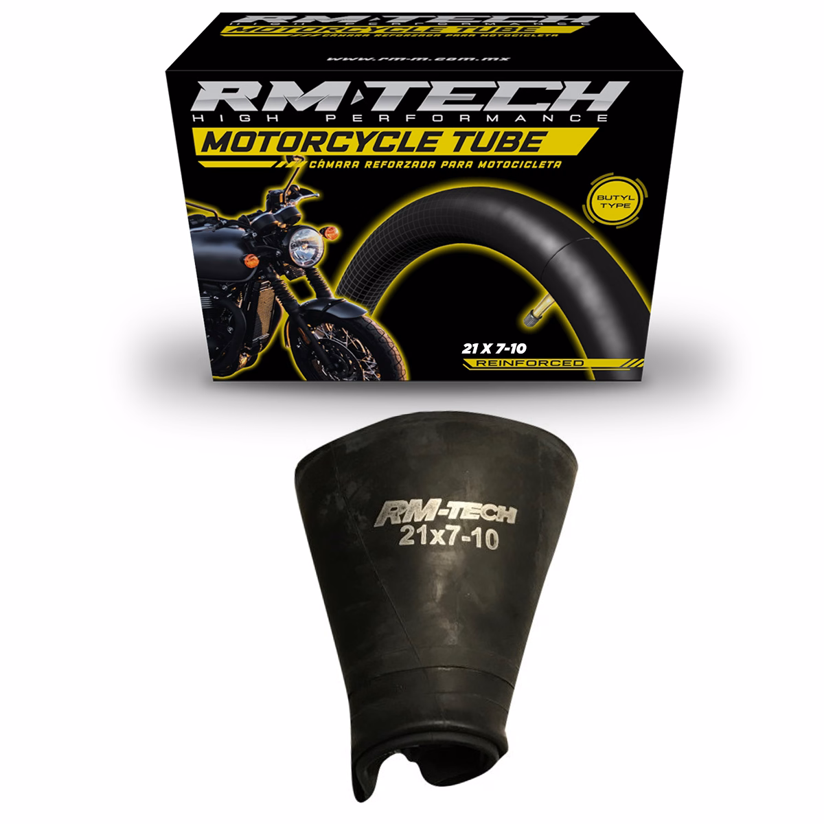 CAMARA DE BUTILO RMTECH PRES. EN CAJA 21X7-10 TR6 (VALVULA RECTA)