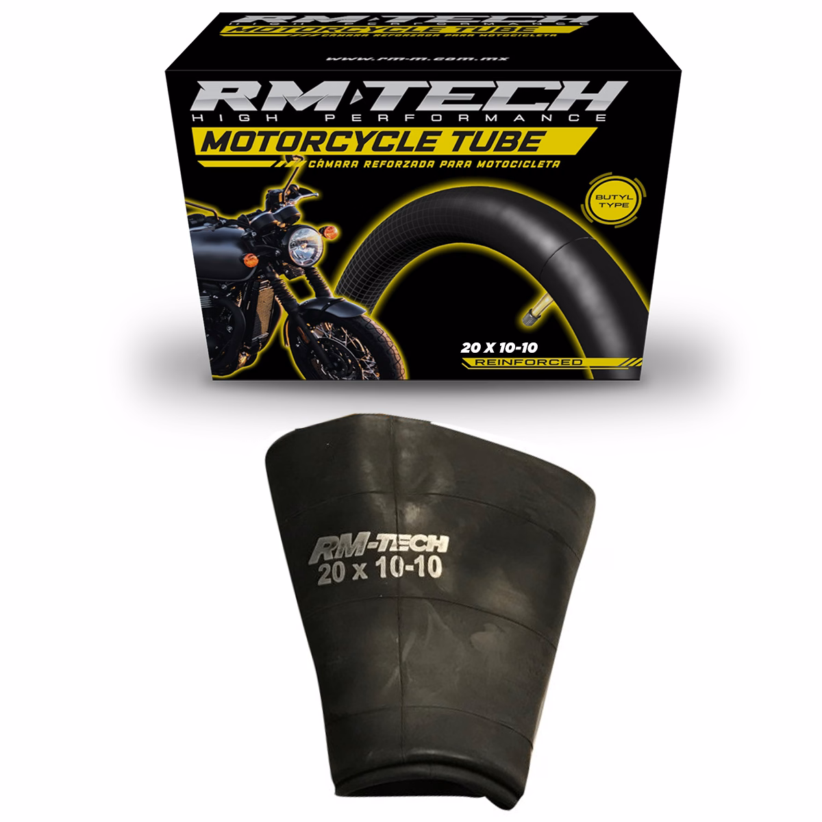 CAMARA DE BUTILO RMTECH PRES. EN CAJA 20X10-10 TR6 (VALVULA RECTA)