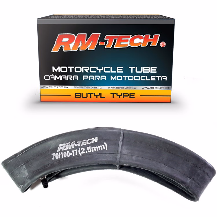 CAMARA DE BUTILO RMTECH PRES. EN CAJA 70/100-17 (2.00MM) HEAVY DUTY TR6 (VALVULA RECTA)