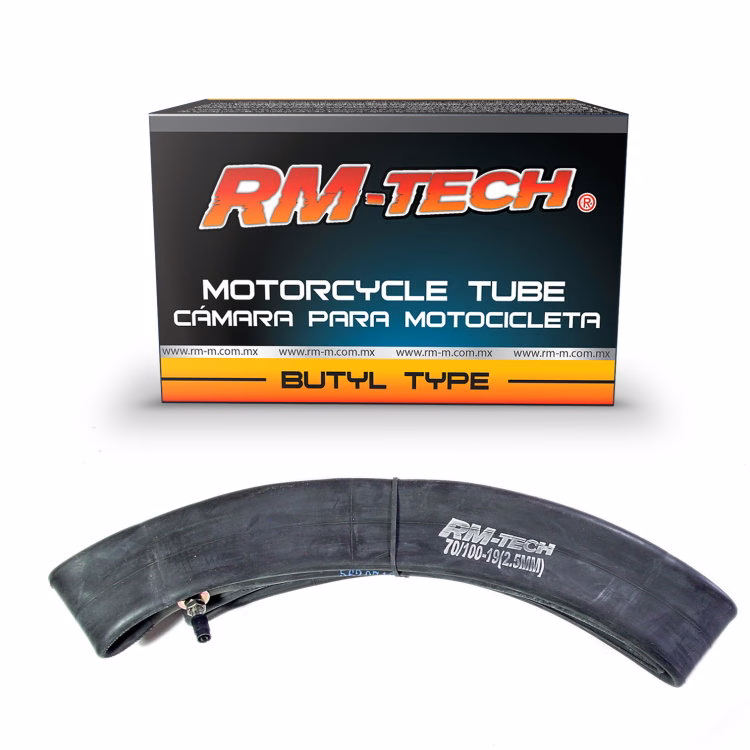 CAMARA DE BUTILO RMTECH PRES. EN CAJA 70/100-19 (2.00MM) HEAVY DUTY TR6 (VALVULA RECTA)
