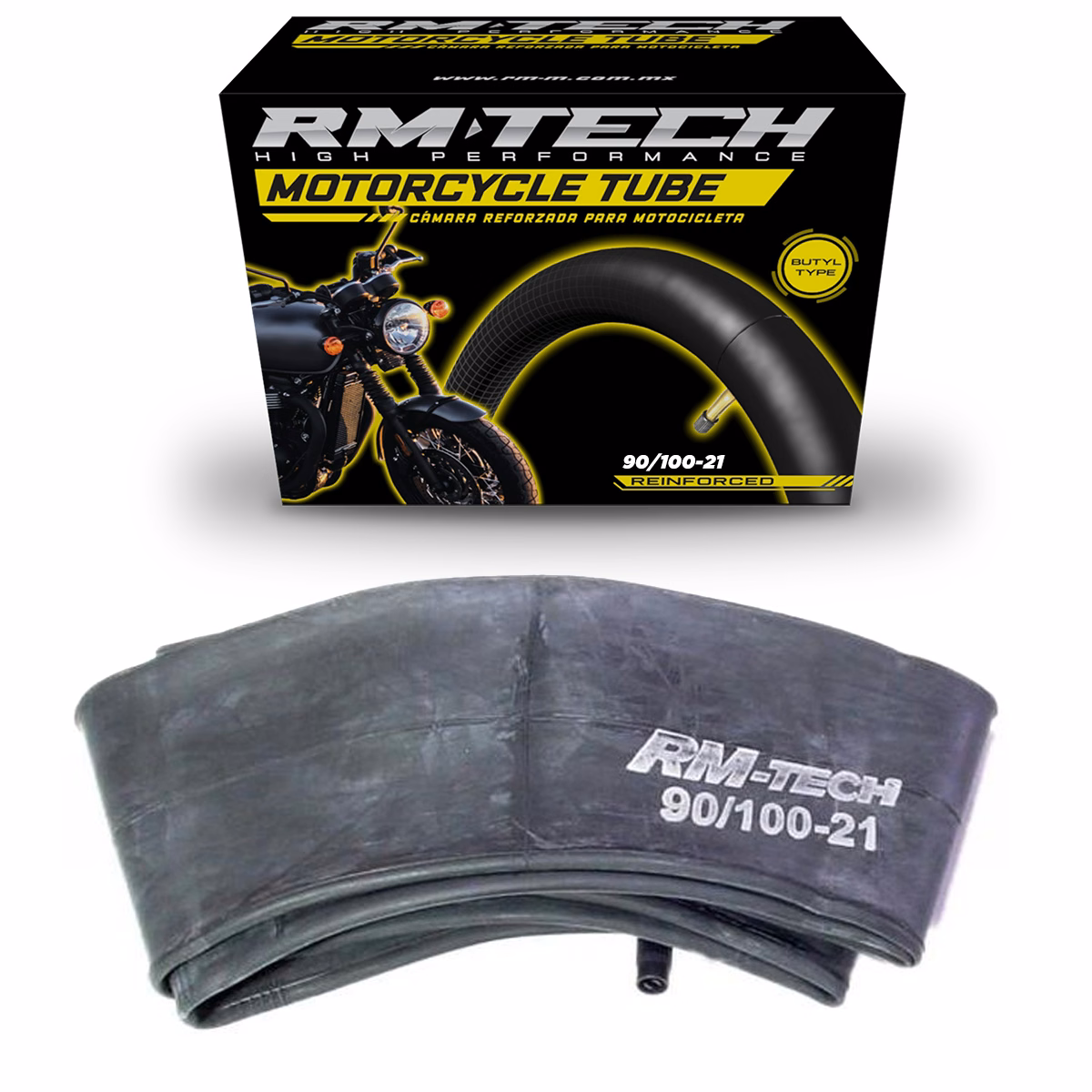 CAMARA DE BUTILO RMTECH PRES. EN CAJA 90/100-21 TR4 (VALVULA RECTA)