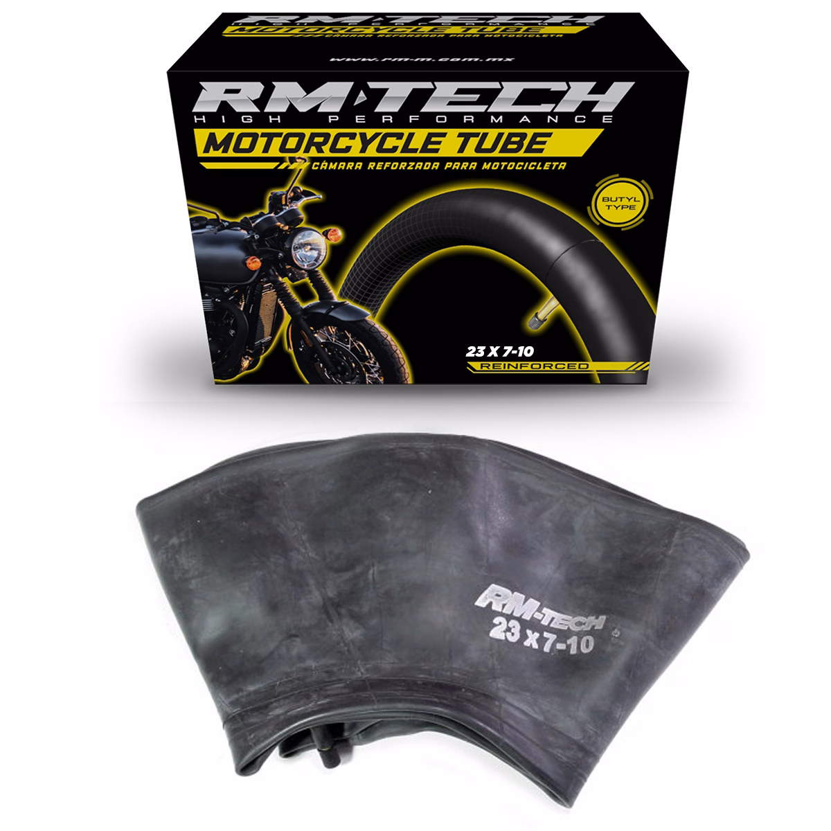 CAMARA DE BUTILO RMTECH PRES. EN CAJA 23X7-10 TR-13 (VALVULA RECTA)