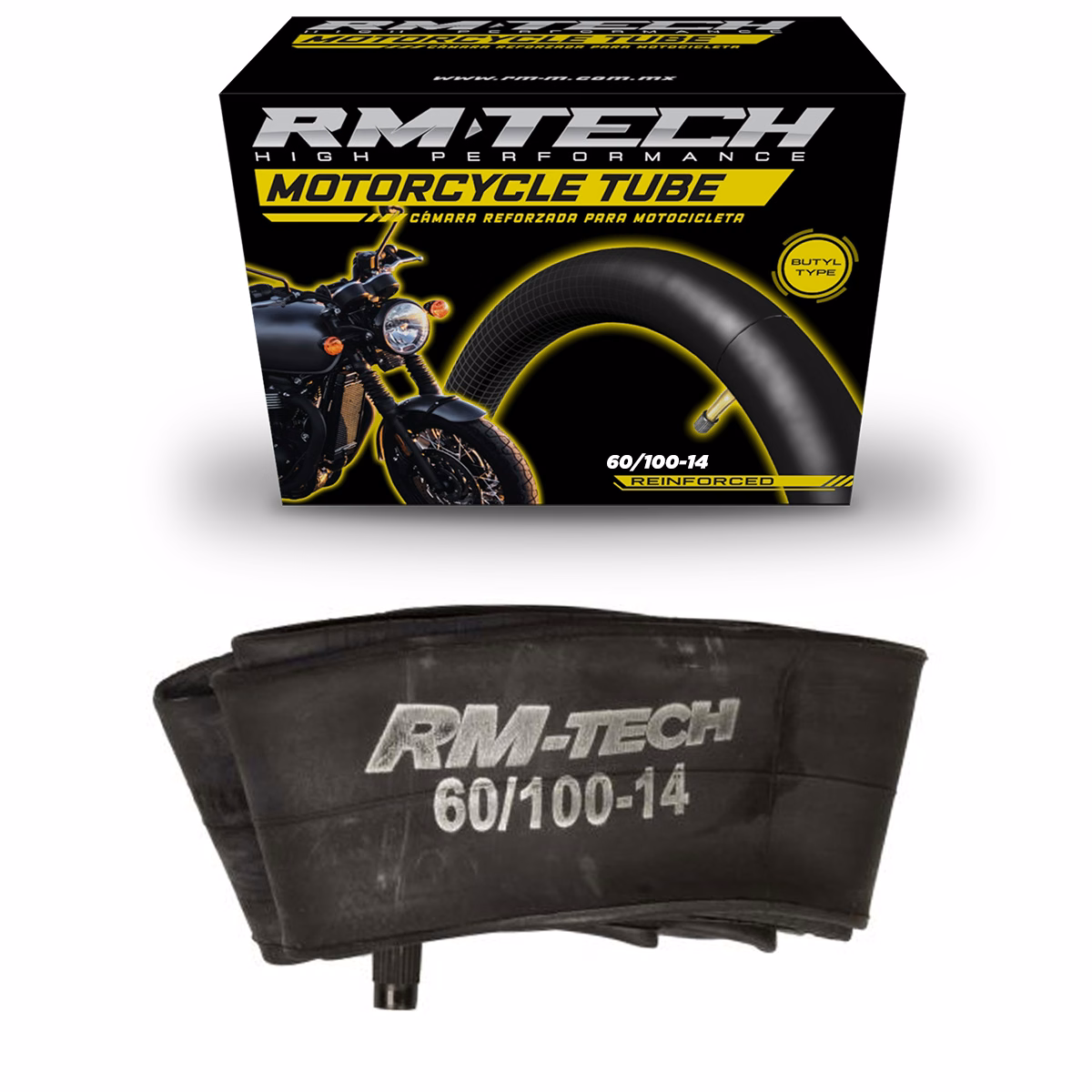 CAMARA DE BUTILO RMTECH PRES. EN CAJA 60/100-14 TR4 (VALVULA RECTA)