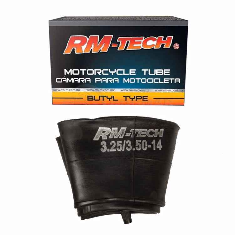 CAMARA DE BUTILO RMTECH PRES. EN CAJA 3.25/3.50-14 TR4 (VALVULA RECTA)