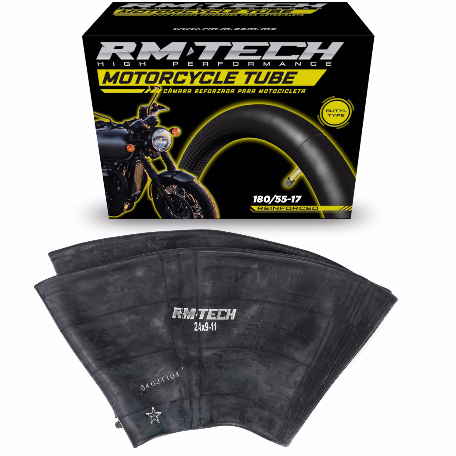 CAMARA DE BUTILO RMTECH PRES. EN CAJA 24X9-11 TR6 (VALVULA RECTA)