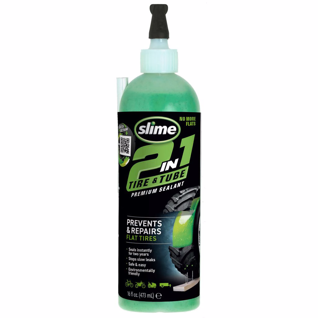 LIQUIDO SELLADOR LLANTAS Y CAMARA 2 EN 1 SLIME 16 OZ