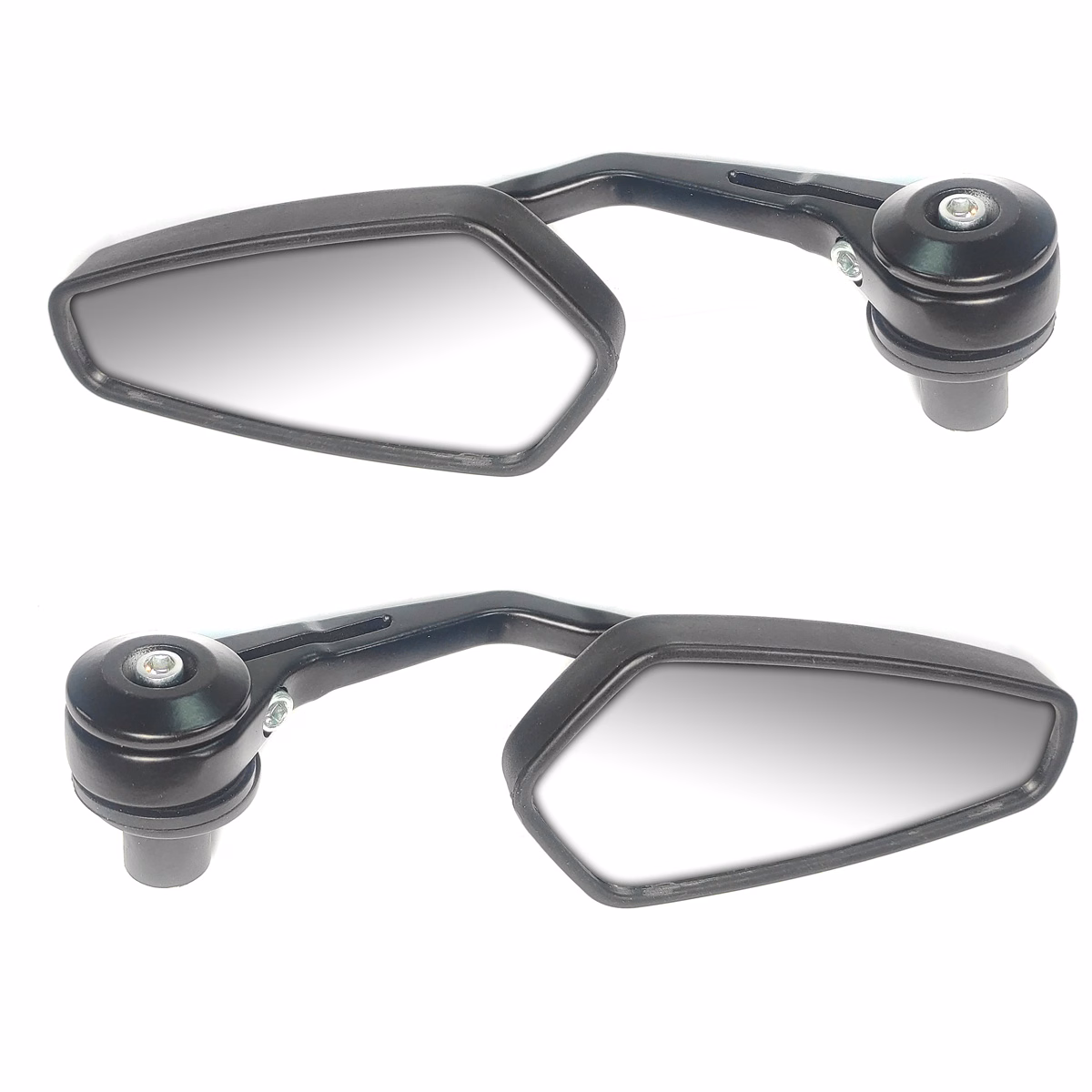 ESPEJO UNIVERSAL ALUMINIO OVALADO NEGRO TIPO CAFÉ RACER A03 (PAR)