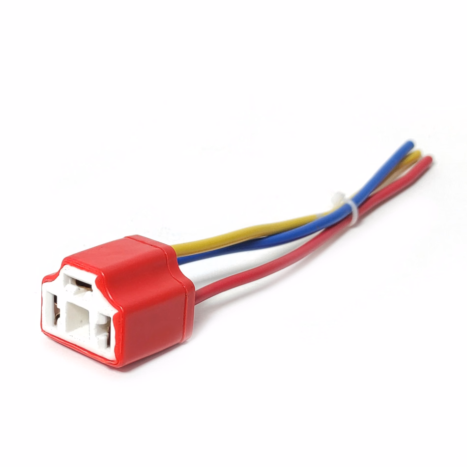 PORTA FOCO 12V BASE H4 ROJA (SOCKET) (PRECIO POR PIEZA) (VENTA MINIMA 10 PIEZAS)