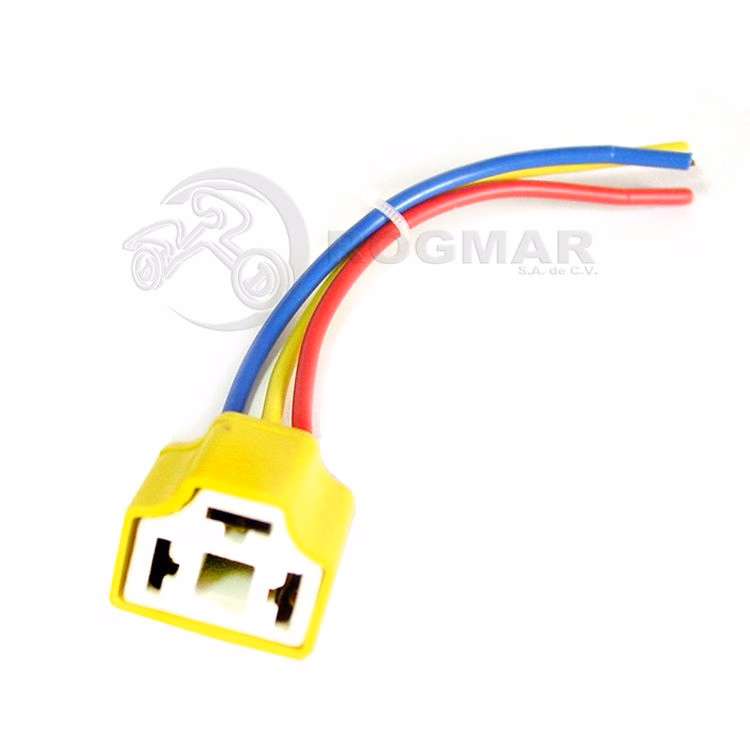 PORTA FOCO 12V BASE H4 AMARILLA (SOCKET) (PRECIO POR PIEZA) (VENTA MINIMA 10 PIEZAS)