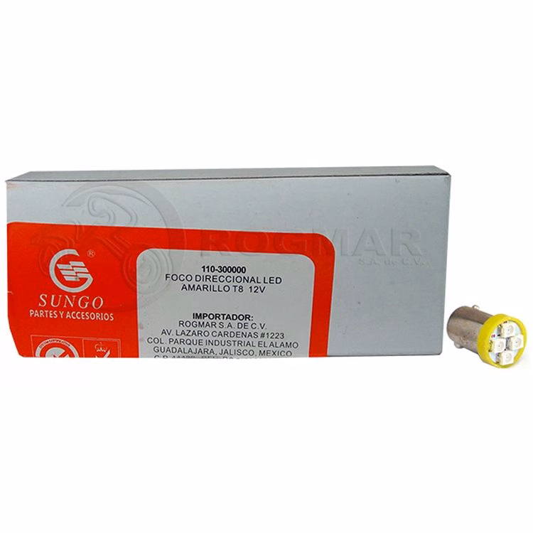 FOCO AUXILIAR DE FARO Y LUZ TABLERO AMARILLO LED 10W T8 ( VENTA MINIMA 10 PIEZAS ) ( PRECIO POR PIEZA )
