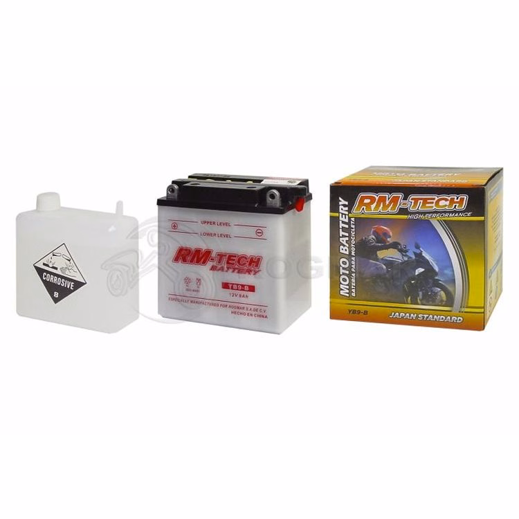 BATERIA RMTECH YB9-B C/ ACIDO ( 135L / 75W / 139H )