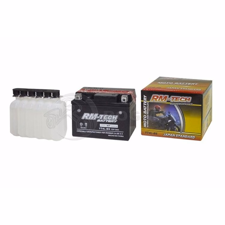 BATERIA RMTECH YT4L-BS C/ ACIDO ( 110L / 65W / 85H )