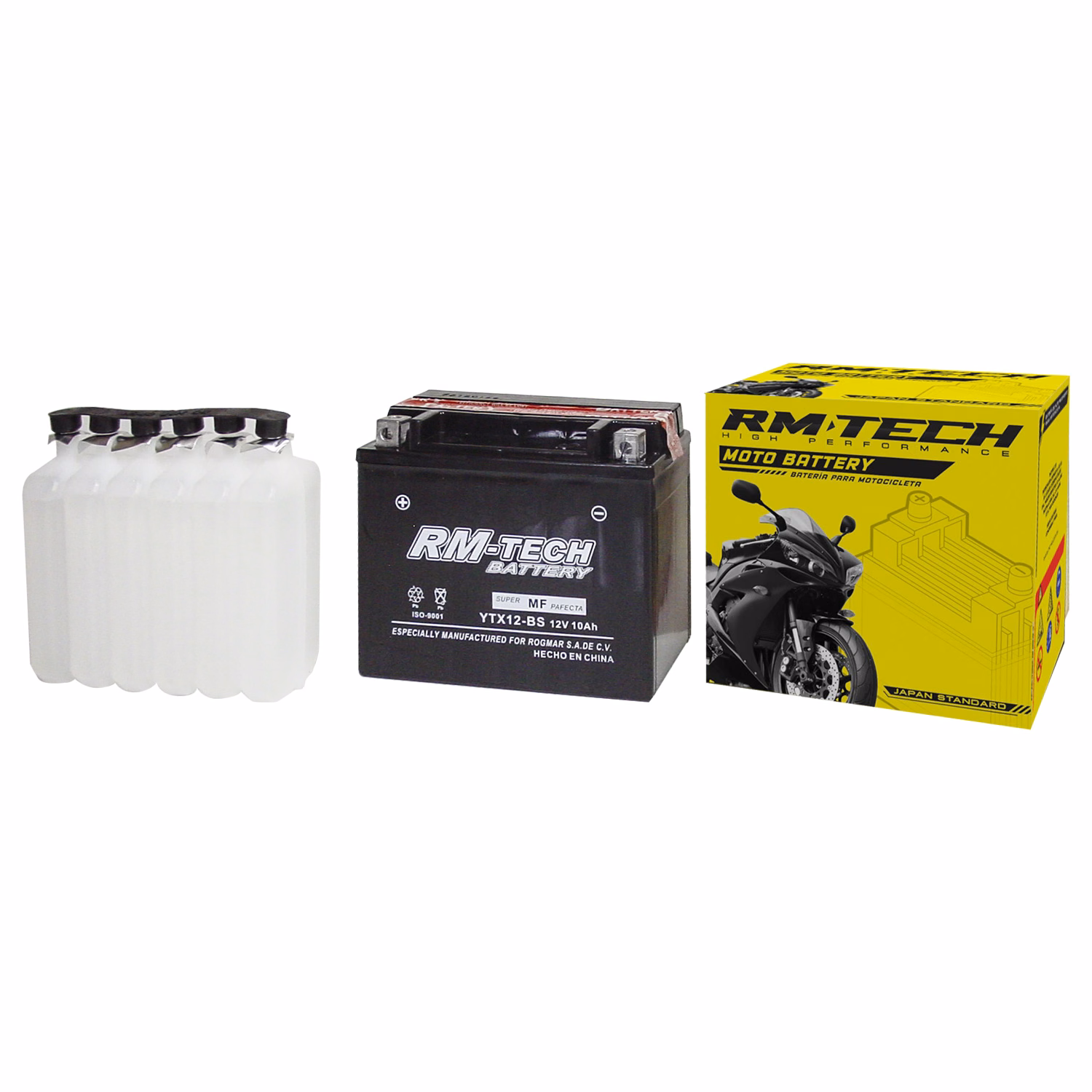 BATERIA RMTECH YTX12-BS C/ ACIDO ( 150L / 87W / 130H )