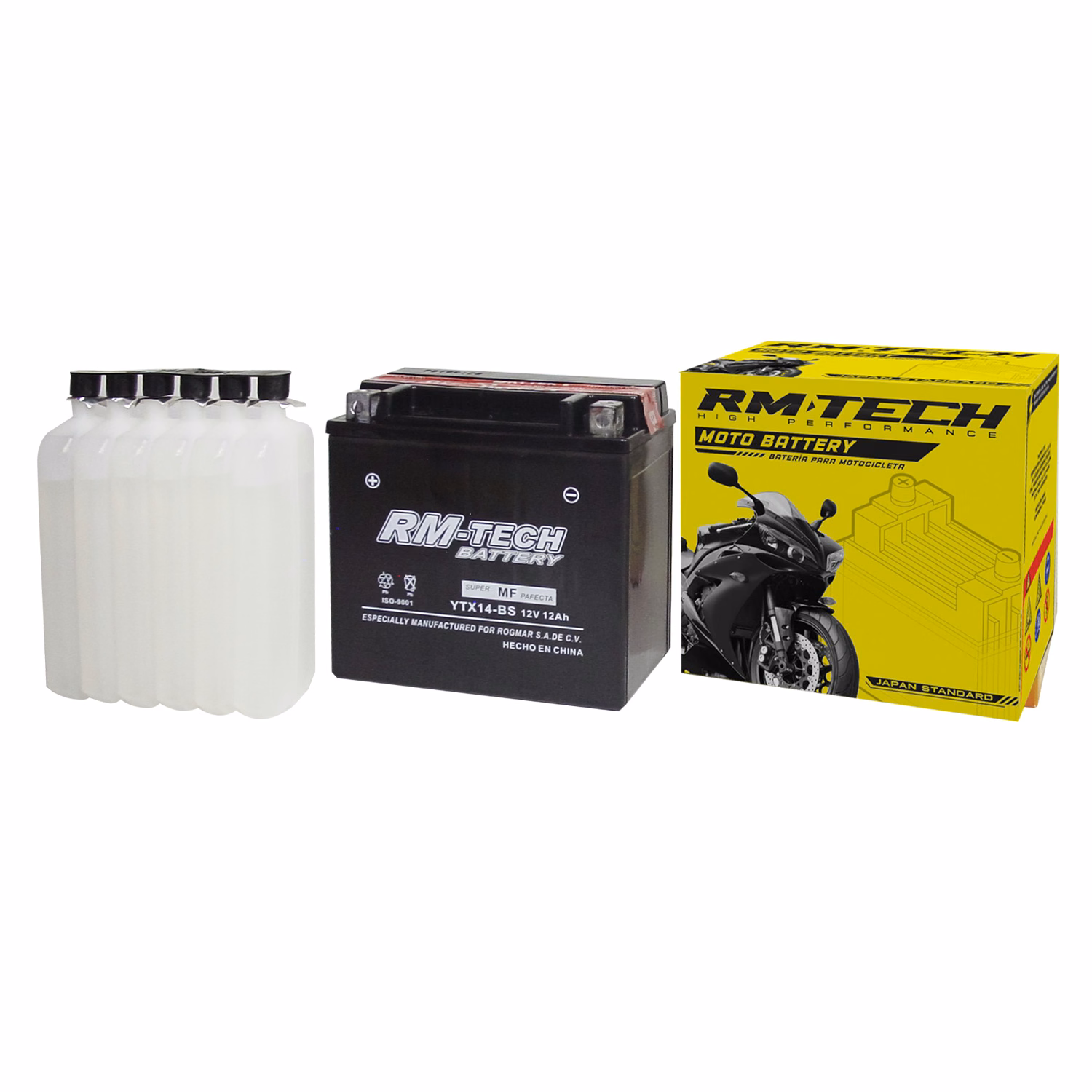 BATERIA RMTECH YTX14-BS C/ ACIDO ( 150L / 87W / 145H )