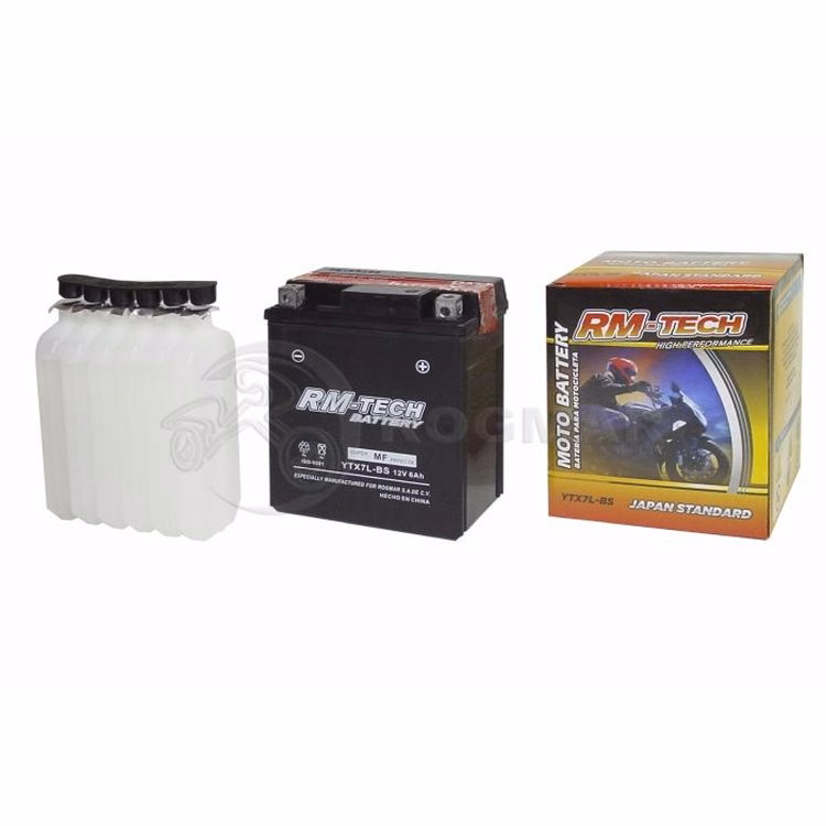 BATERIA RMTECH YTX7L-BS C/ ACIDO ( 114L / 71W / 131H )