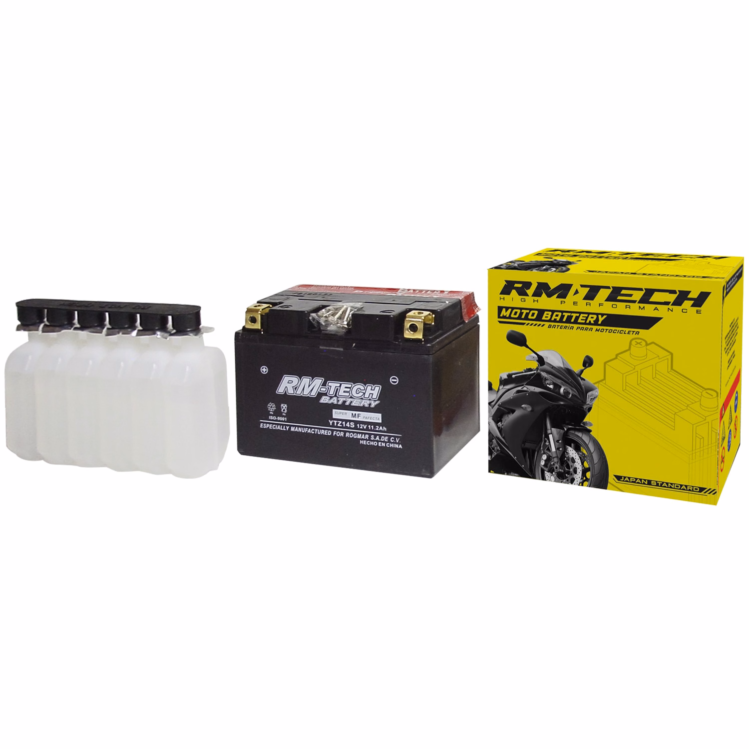 BATERIA RMTECH YTZ14S C/ ACIDO ( 150L / 87W / 110H )