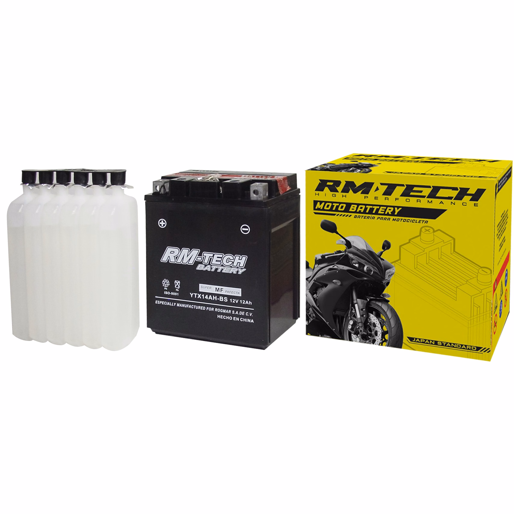 BATERIA RMTECH YTX14AH-BS C/ ACIDO ( 134L / 89W / 166H )