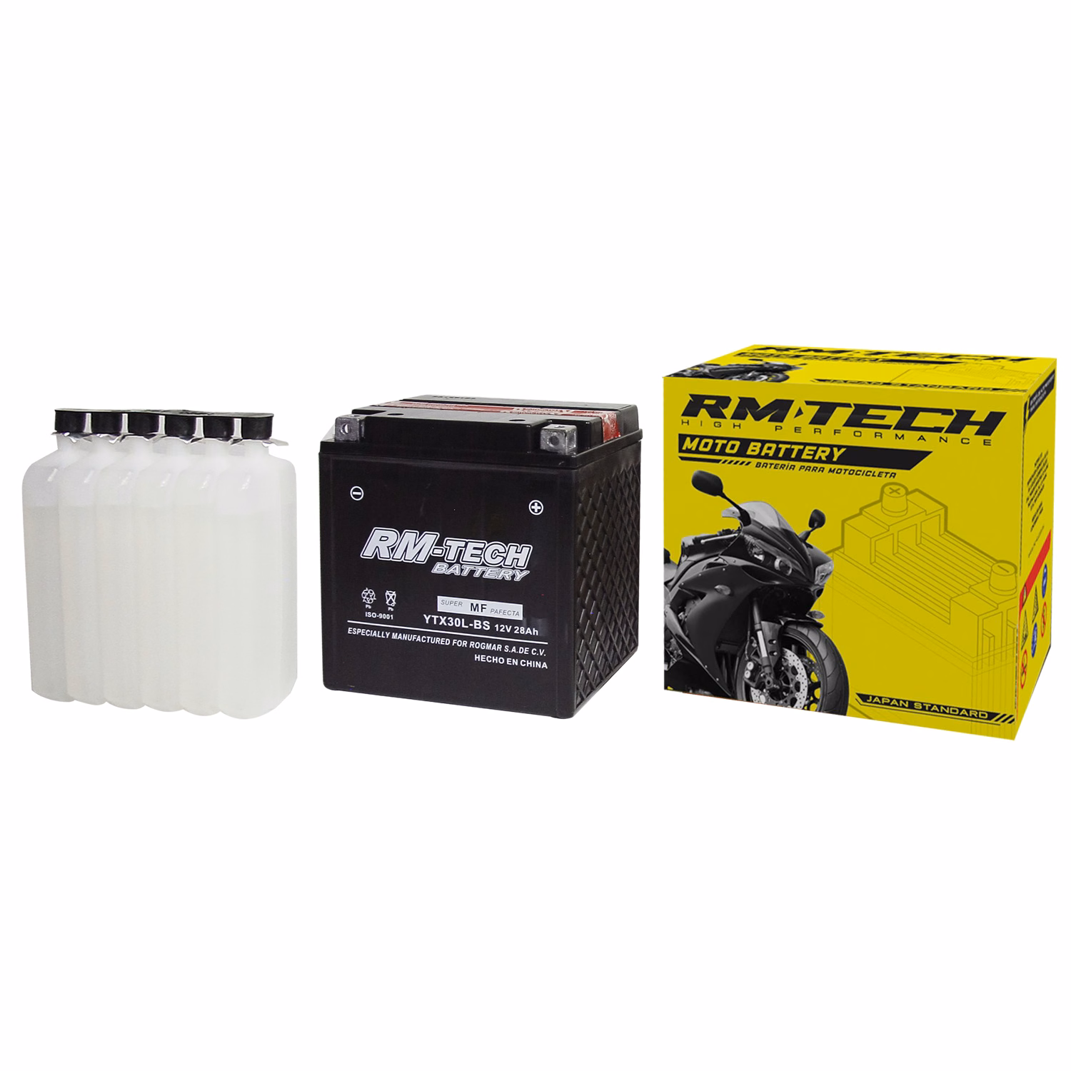 BATERIA RMTECH YTX30L-BS C/ ACIDO ( 166L / 126W / 175H )