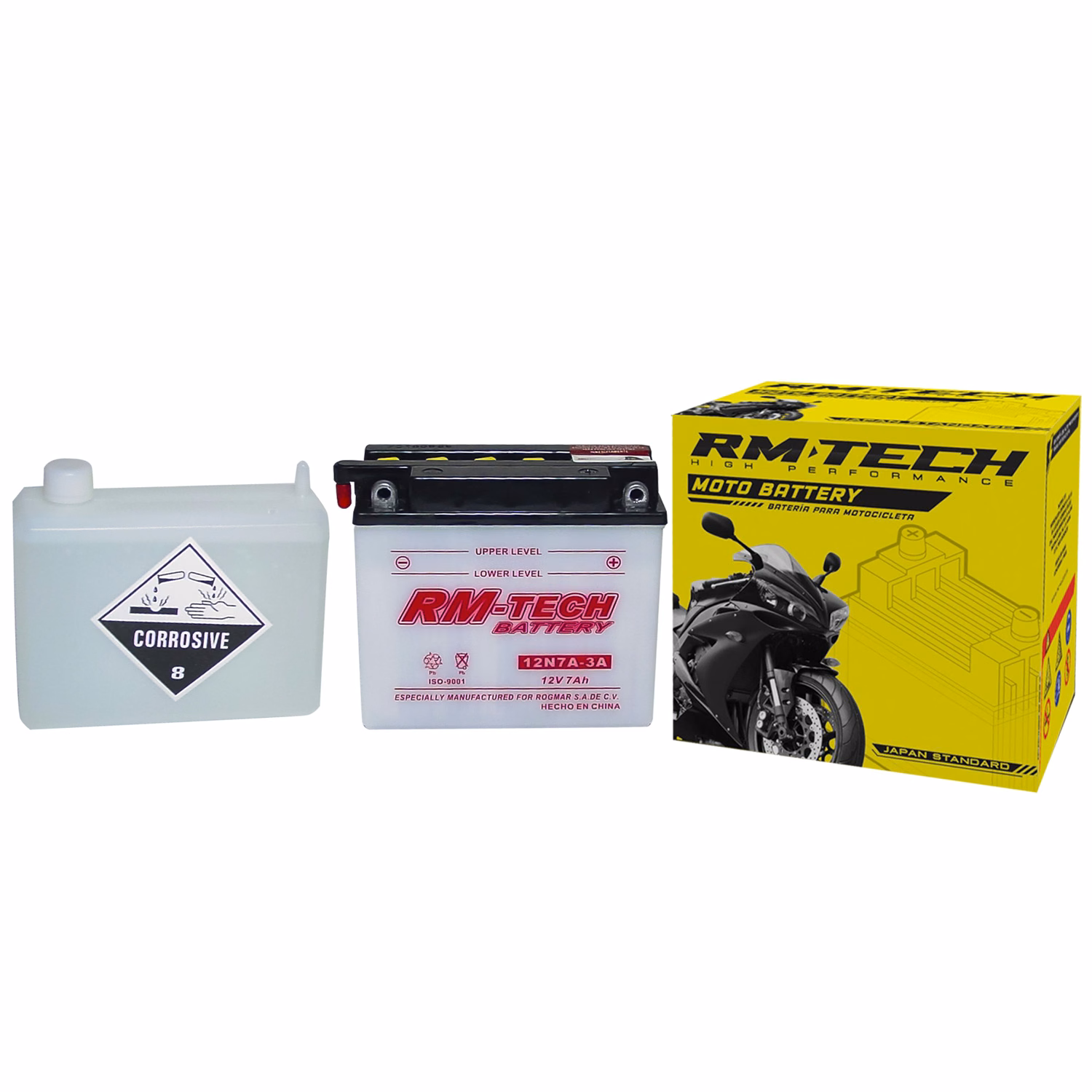 BATERIA RMTECH 12N7A-3A C/ ACIDO ( 150L / 60W / 130H )