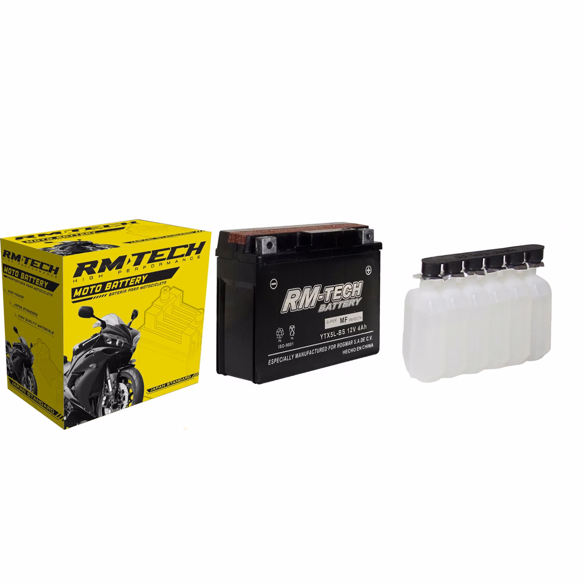 BATERIA RMTECH YTX5L-BS C/ ACIDO ( 114L / 71W / 106H )