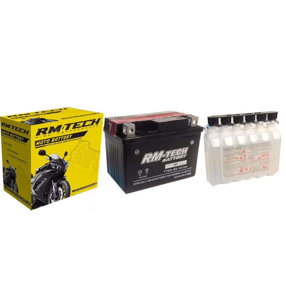 BATERIA RMTECH YTX4L-BS C/ ACIDO ( 114L / 71W / 86H )