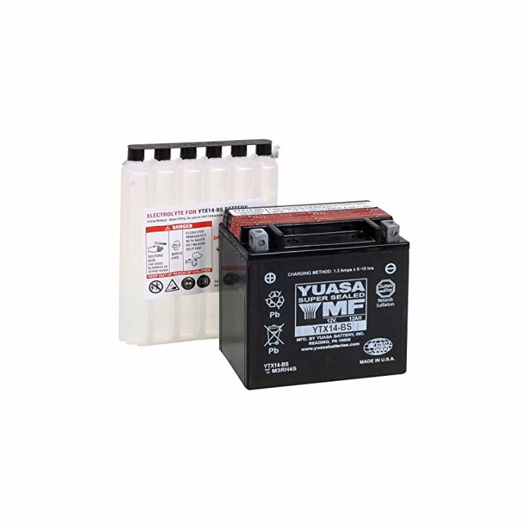 BATERIA YUASA YTX14-BS C/ ACIDO ( 150L / 87W / 145H )