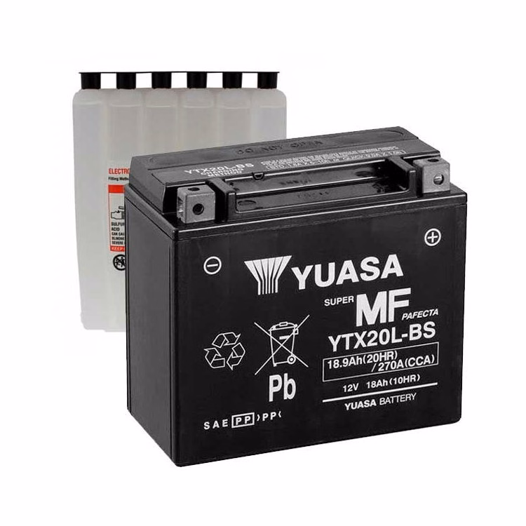 BATERIA YUASA YTX20L-BS C/ ACIDO ( 175L / 87W / 155H )