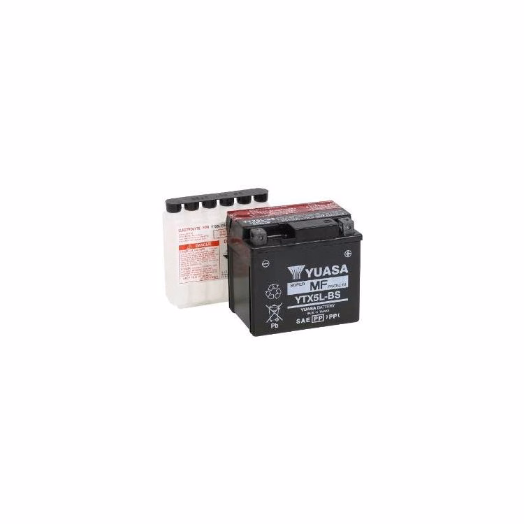 BATERIA YUASA YTX5L-BS C/ ACIDO ( 114L / 71W / 106H )