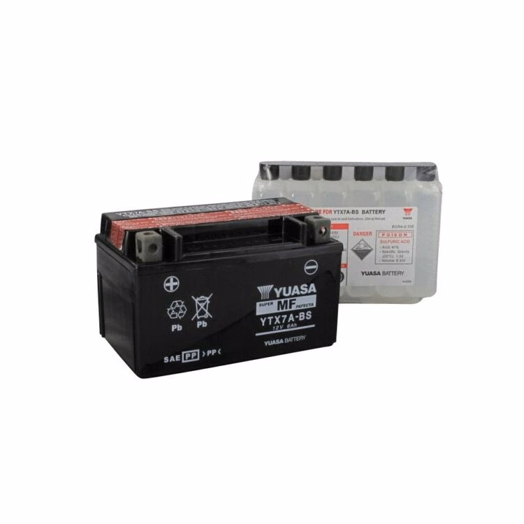 BATERIA YUASA YTX7A-BS C/ ACIDO ( 150L / 87W / 94H )