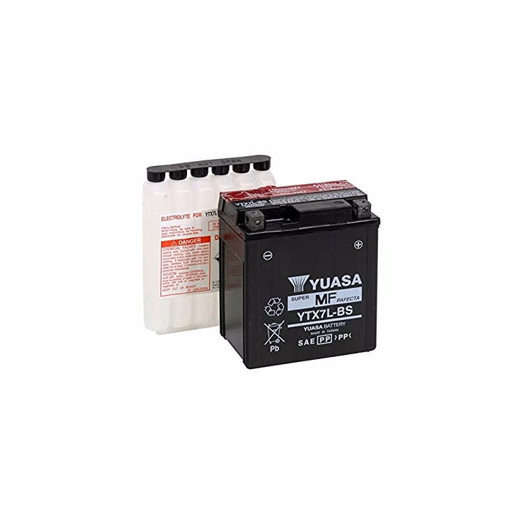 BATERIA YUASA YTX7L-BS C/ ACIDO ( 114L / 71W / 131H )