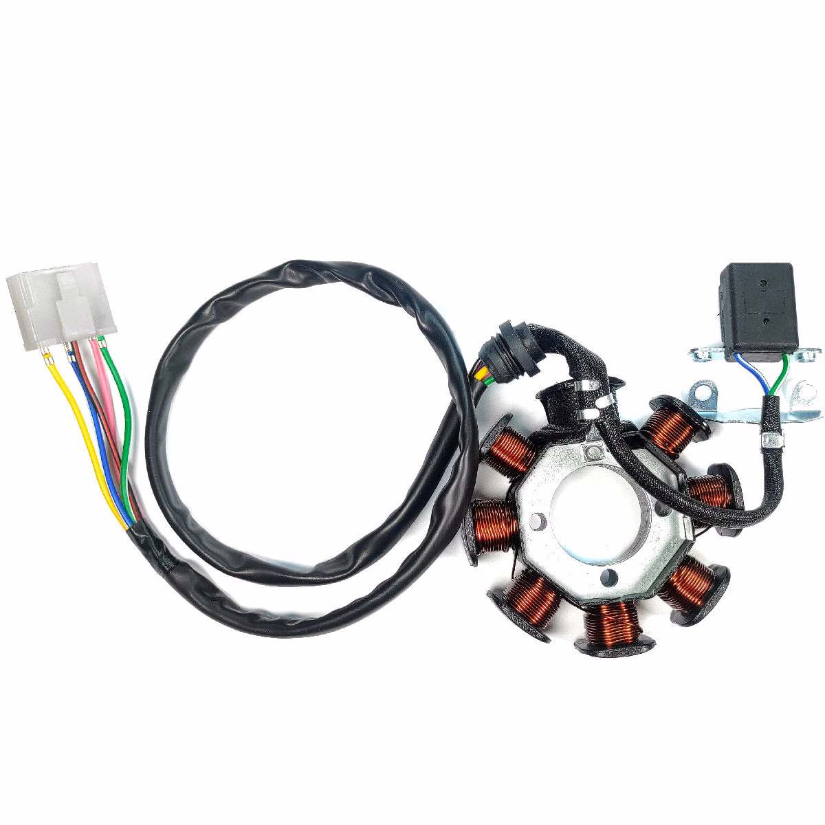 ESTATOR COMPLETO 12V P/ XEVERUS 250, P/ DM-200 '14-'26, P/ DM-200 SPORT '19-'21, P/ DM-200 GPS '25-'26 (8 BOBINAS)