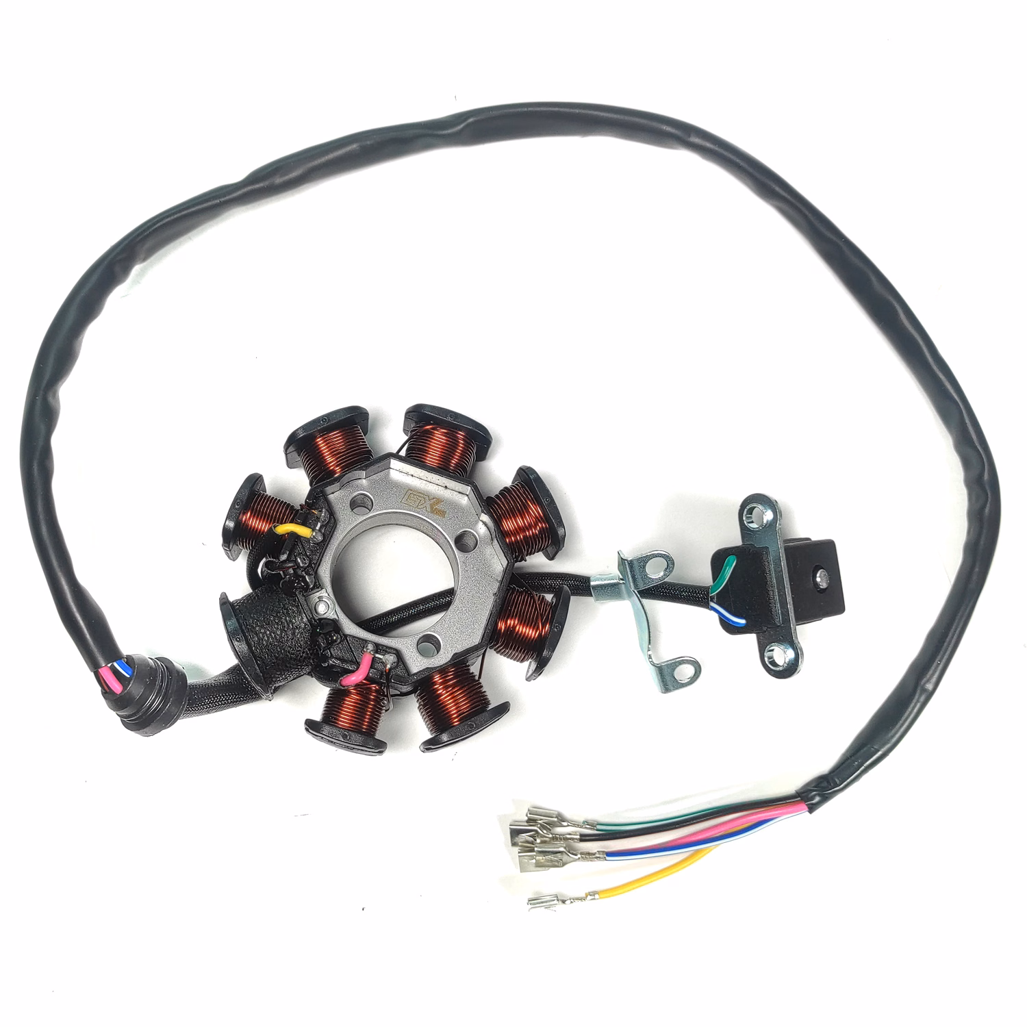 ESTATOR COMPLETO 12V P/ DM-150 '10-'19, P/ DT-150 SPORT '17-'19, P/ FT-125TS '16-'18, P/ FT-150G '16-'18 (8 BOBINAS)