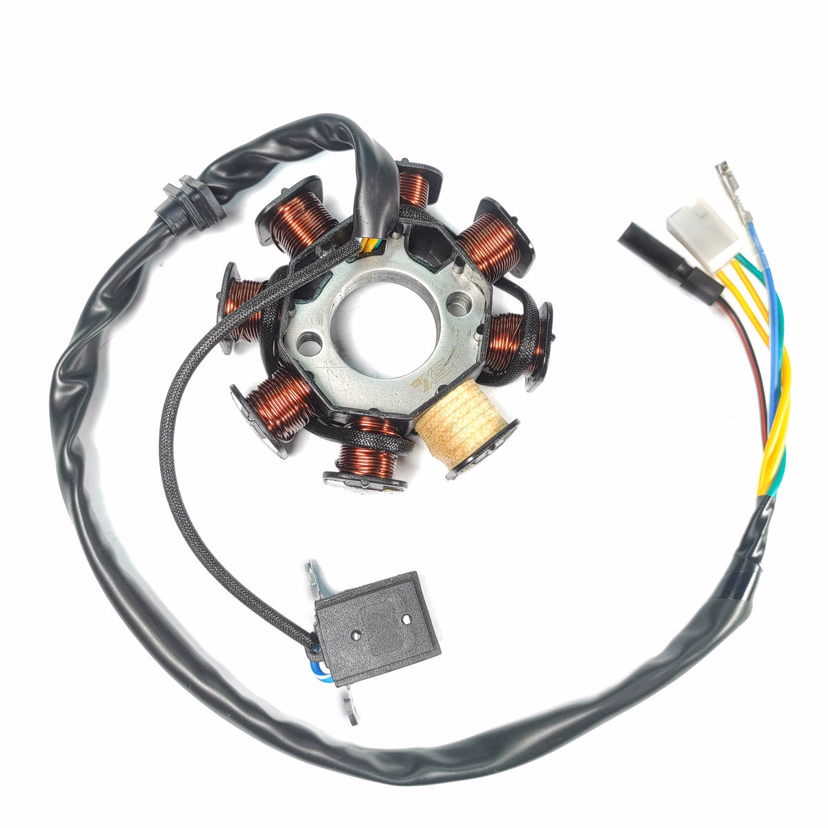 ESTATOR COMPLETO 12V P/ D125LT, P/ BIT-150, P/ W-150 '22-'23 (8 BOINAS)