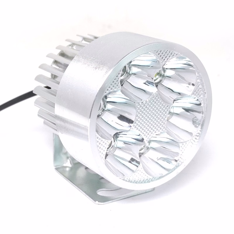 FARO AUXILIAR 6 LEDS CON BASE 12V PLATA SG-116A