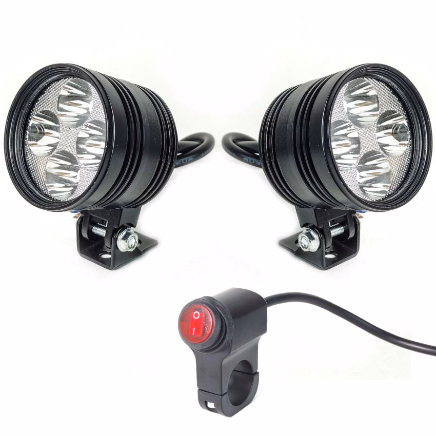 FARO AUXILIAR 4 LEDS CD 12V 18W 3500LM BS-016 CON INTERRUPTOR 12V (JUEGO)