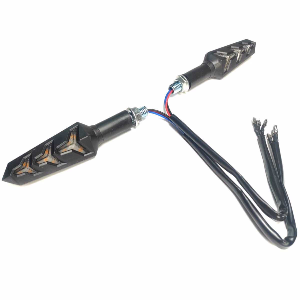 DIRECCIONAL FLECHAS 4 LED 12V LUZ AMARILLA SECUENCIAL UNIVERSAL A-24 (PAR)