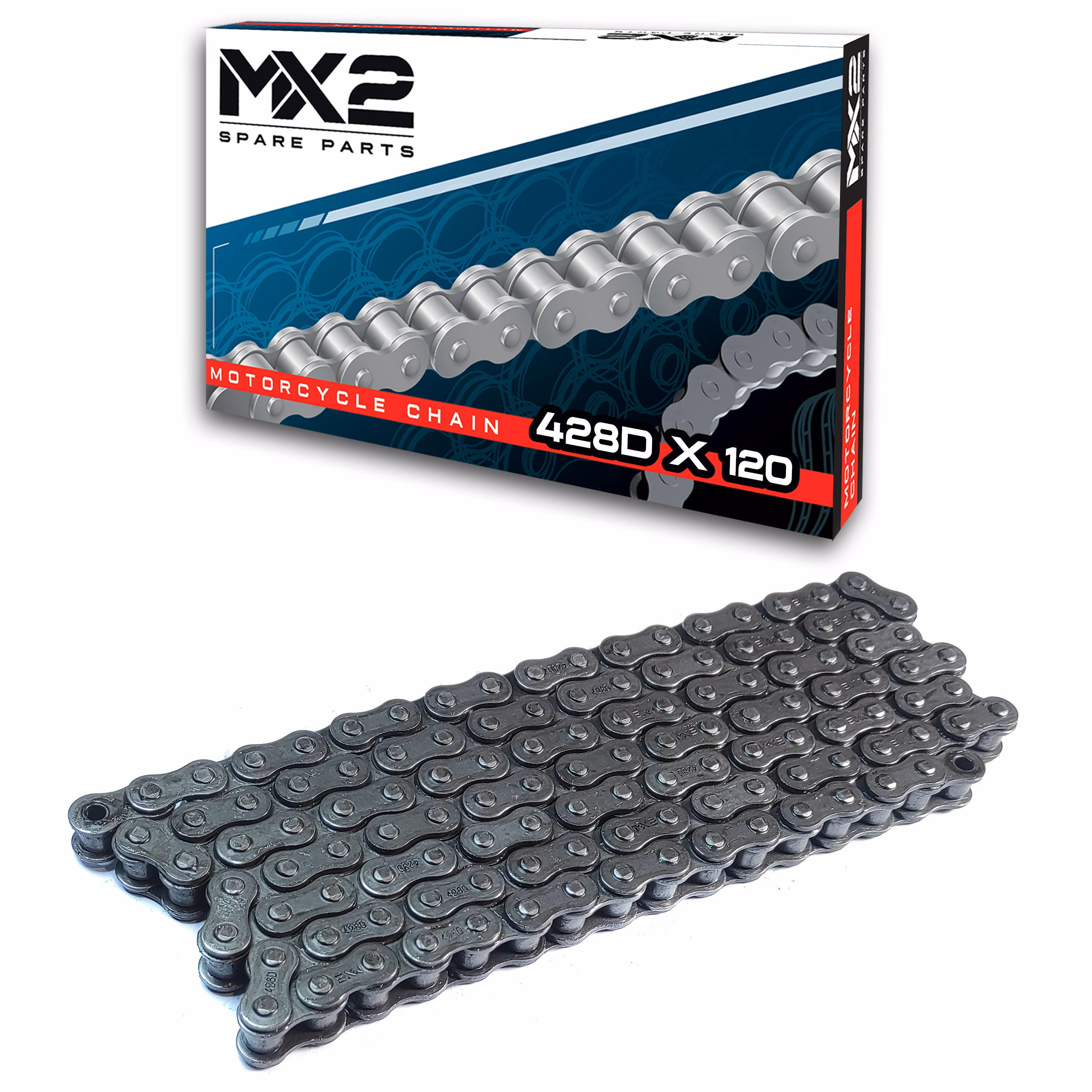 CADENA MX2 428D X 120 (PRECIO POR PIEZA) (EN LA COMPRA DE 1 A 24 PIEZAS)
