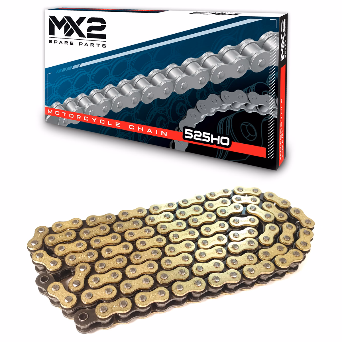CADENA MX2 525HO X 120L O-RING GOLD&BLACK (PRECIO POR PIEZA) (EN LA COMPRA DE 1 A 24 PIEZAS)