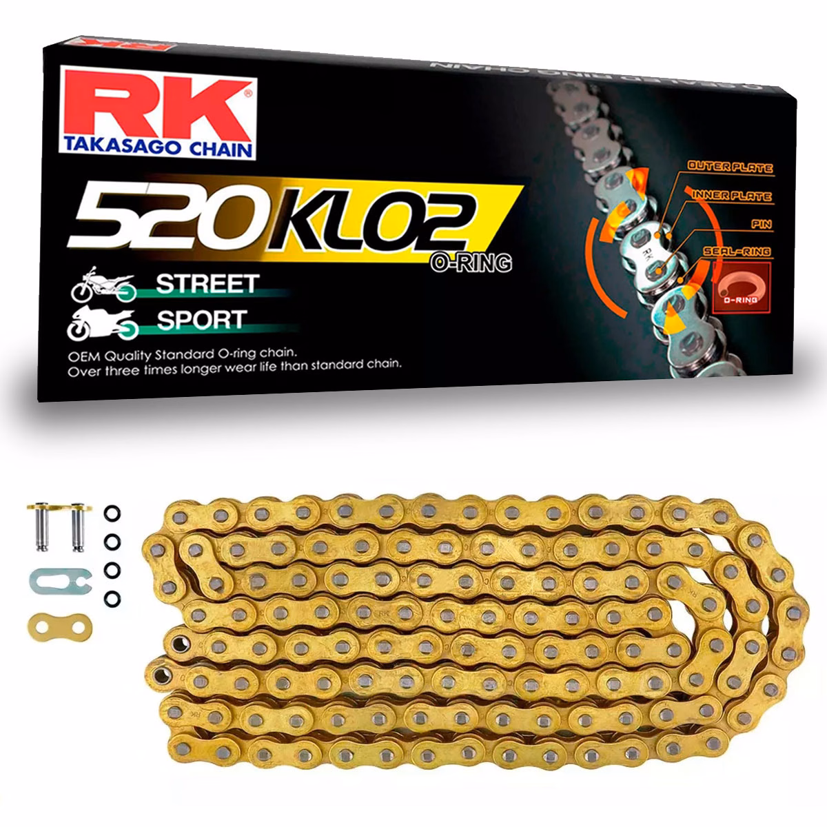 CADENA RK 520KLO2 X 120 O-RING ORO
