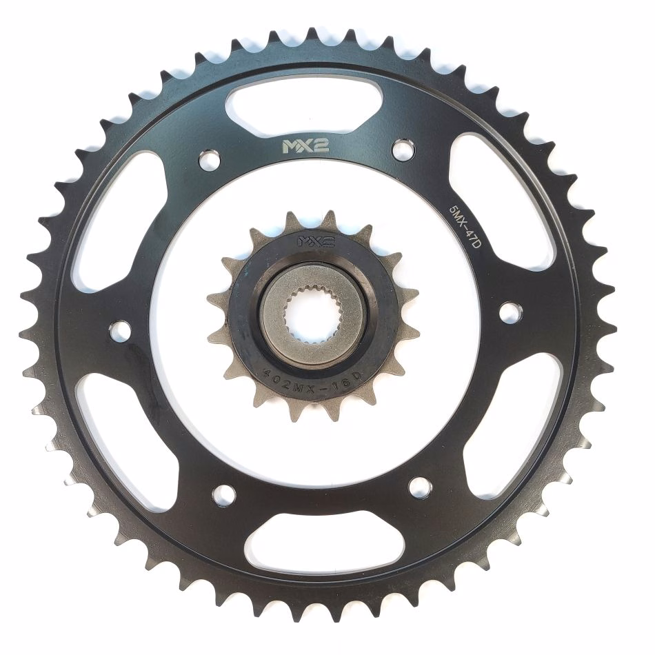 JUEGO DE ENGRANES MX2 P/ BMW G650 GS 10-15, P/F650 DAKAR 99-07, P/ BMW F650 GS DAKAR 01-05 (47/16D) (MX5/MX402RB)
