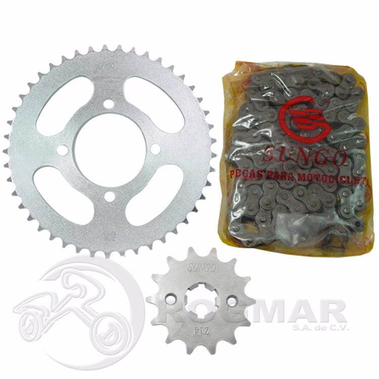 JUEGO DE ENGRANES CON CADENA SUNGO P/ YBR-125 EXPRESS (45/14D, 428H X 126L)