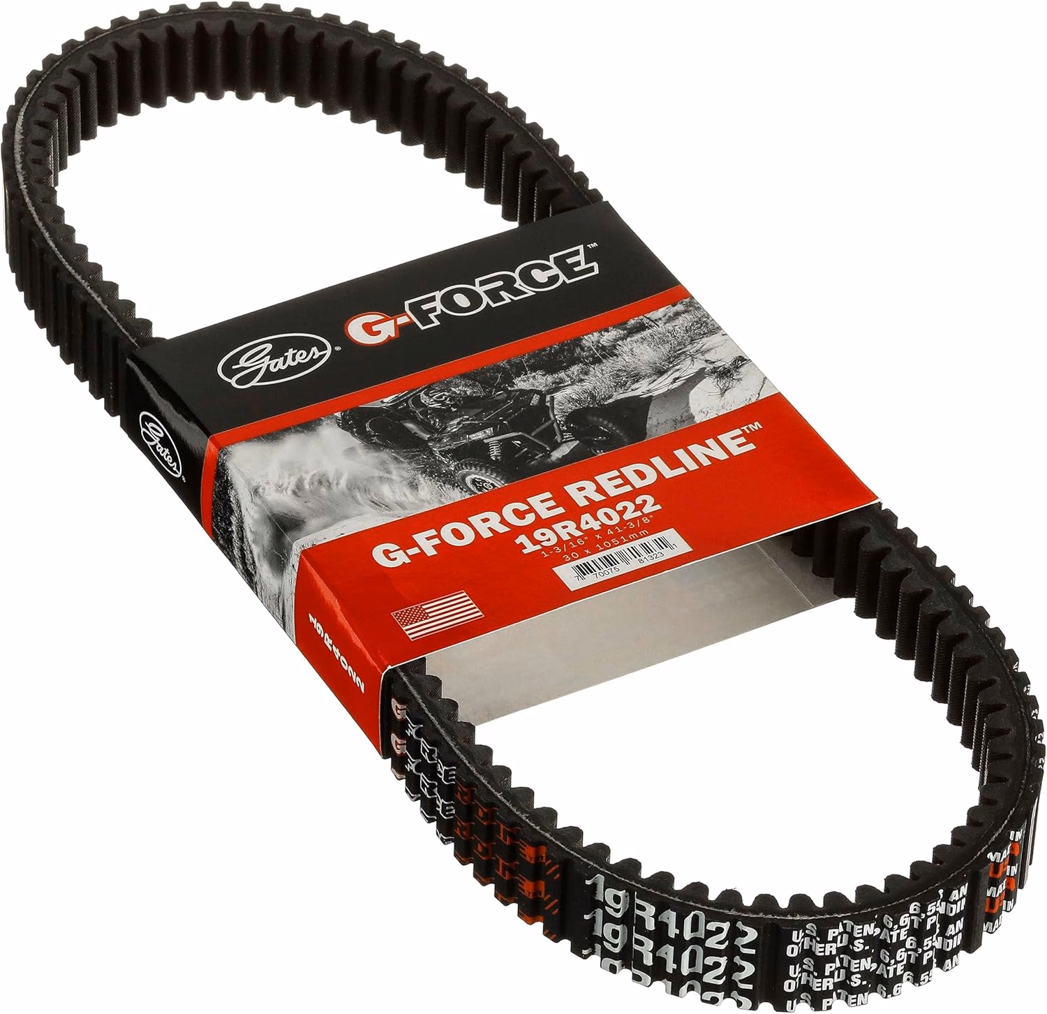 BANDA GATES G-FORCE 19R4022 RED LINE P/ RANGER XP 700 '05-'07, P/ RANGER 700 '06-'07, P/ RZR S 800 '09, P/ SPORTSMAN 800 '05-'06 (REFUERZO FIBRA DE CARBON)