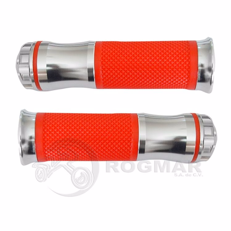 PUÑOS CROMO/ROJO SUNGO UNIVERSALES SL-281 (PAR)