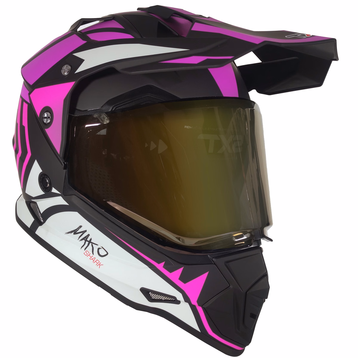 CASCO TECHX2 632A CROSS/STREET CON MICA TORNASOL ROSA Y LENTE INTERNO MAKO PINK NIGHT ROSA/MORADO/GRIS MATE  TALLA: G (PRECIO POR PIEZA) (DE 1 A 5 PIEZAS) NORMA EUROPEA ECER22-06
