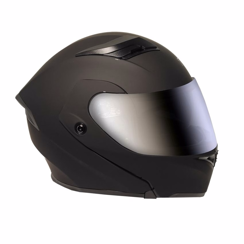 CASCO RMM 169 ABATIBLE NEGRO MATE CON LENTE INTERNO Y MICA POLARIZADA TALLA: 2 EG (PRECIO POR PIEZA) (DE 1 A 5 PIEZAS) NORMA AMERICANA DOT