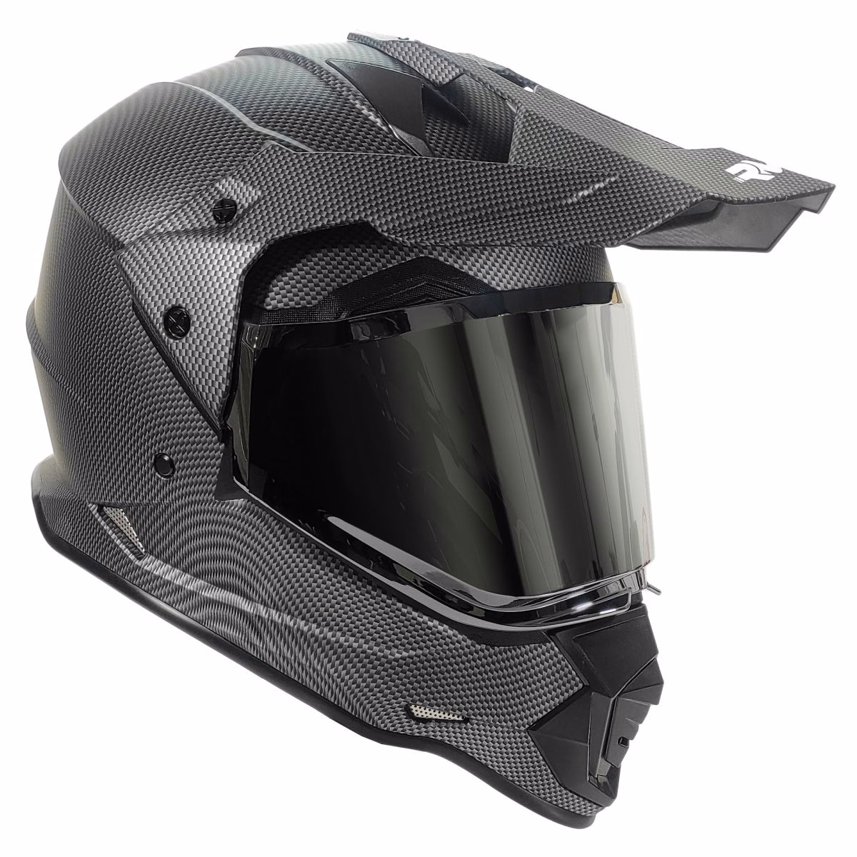 CASCO RMM 129 CROSS FIBRA DE CARBON CON LENTE INTERNO Y MICA TORNASOL TALLA: M (PRECIO POR PIEZA) (DE 1 A 5 PIEZAS) NORMA AMERICANA DOT