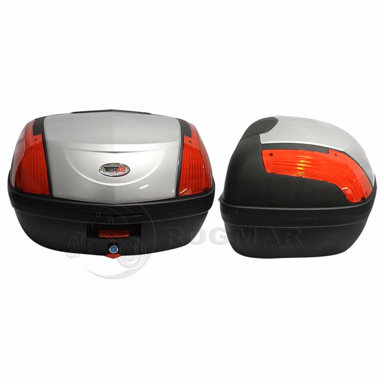 CAJUELA TECHX2 889 NEGRA/PLATA C/ REFLEJANTE ROJO 45L